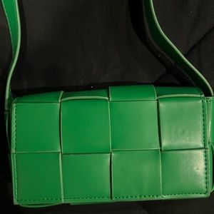 Green woven crossbody or waist belt
